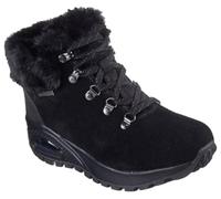 Skechers Women's Uno Rugged Moonlight Ridge Sneaker, Black Suede/Duraleather/Faux Fur, 6.5 UK