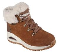 Skechers Women's Uno Rugged Moonlight Ridge Sneaker, Chestnut Suede/Duraleather/Faux Fur, 3.5 UK