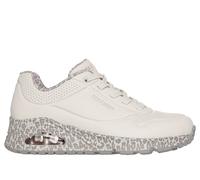 Skechers Women's Uno-Safari Time Sneaker, White Leopard, 7 UK