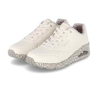 Skechers Women's UNO Safari TIME Sneaker, White Leopard, 6 UK