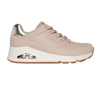 Skechers Uno Shimmer Away Slip On Metallic Trainer - Pink, Natural, Size 4, Women Natural