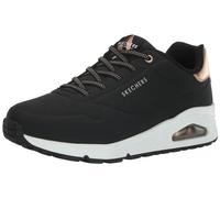 Skechers Women's Uno - Shimmer Away Sneaker, Black White, 3 UK