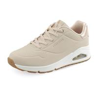 Skechers Women's Uno - Shimmer Away Sneaker, Natural, 2 UK