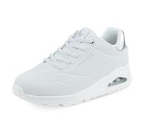 Skechers Women's Uno - Shimmer Away Sneaker, White, 5.5 UK