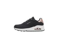 Skechers Women's Uno Shimmer Away Trainers, Black Durabuck, 4 UK