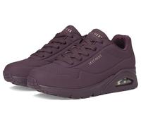 Skechers Women's Uno Stand On Air Sneaker, Burgundy Duraleather/Mesh, 6 UK