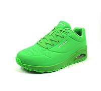 Skechers Women's Uno Stand on Air Sneaker, Green Durabuck Mesh, 5 UK