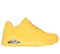 Skechers Women's Uno Stand On Air Sneaker, Mustard Durabuck/Mesh, 6 UK