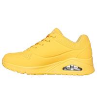 Skechers Women's Uno Stand On Air Sneaker, Mustard Durabuck/Mesh, 7 UK