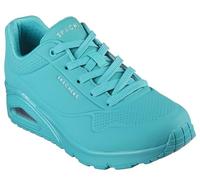 Skechers Women's Uno Stand on Air Sneaker, Turquoise Durabuck Mesh, 7 UK