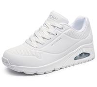 Skechers Womens Uno Stand On Air Sneaker, White Durabuck Mesh, 8 UK
