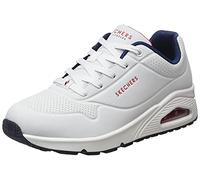 Skechers Women's Uno Stand on Air Sneaker, White Navy Red, 8 UK