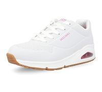 Skechers Women's Uno Stand on Air Sneaker, White Pu H Pink Trim, 3 UK