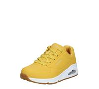 Skechers Women's Uno Stand on Air Sneaker, Yellow Durabuck White Midsole, 4 UK