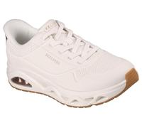 Skechers Women's Uno Step Glide On Air Sneaker, White Durabuck/Rose Gold Trim, 8 UK