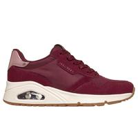 Skechers Women's UNO - Vintage Air Sneaker in Burgundy, Size 3 | Leather/Textile/Synthetic
