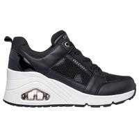 Skechers Women's UNO Wedge - Everything Nice Sneaker in Black, Size 8 | Synthetic/Textile/Leather