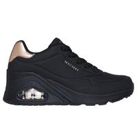 Skechers Women's Uno Wedge - HI Steps Sneaker in Black, Size 6 | Synthetic/Textile