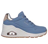 Skechers Women's Uno Wedge - HI Steps Sneaker in Slate, Size 4 | Synthetic/Textile