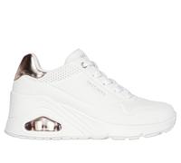 Skechers Women's Uno Wedge - HI Steps Sneaker in White, Size 6.5 | Synthetic/Textile
