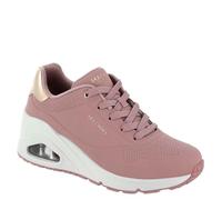 Skechers Women's Uno Wedge-Hi Steps Sneaker, Rose-metallic, 4 UK