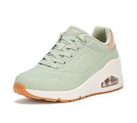 Skechers Women's Uno Wedge-Hi Steps Sneaker, Sage, 8