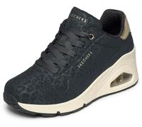 Skechers Women's UNO Wedge Safari Daze Trainer, Black/White, 7 UK