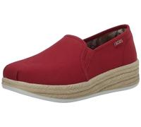 Skechers Women's Urban Highlites. Espadrille Slip On. Platform, Red Excursion Plain Getaway Solids, 8 UK