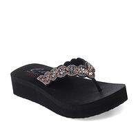 Skechers Women's Vinyasa Sneaker, Black Mitobuck/Stone Trim, 6 UK