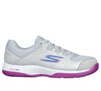 Skechers Women's Viper Court - Pickleball Sneaker in Gray/Purple, Size 8 | Synthetic/Textile, Machine Washable , Arch Fit