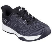 Skechers Women's Viper Court Reload Sneaker, Black Synthetic/Textile/White Trim, 5 UK