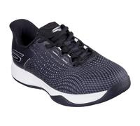 Skechers Women's Viper Court Reload Sneaker, Black Synthetic/Textile/White Trim, 6 UK