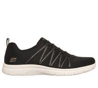 Skechers Women's Virtue - She Sparkles Slip-On Shoes in Black/Rose Gold, Size 5 Wide | Textile/Synthetic, Vegan