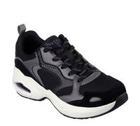 Skechers Womens W Duraleather And Suede Overlay Low Top Trainers in Black - Size UK 4