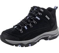 SKECHERS Womens Trego Alpine Trail Waterproof Hiking Boots Black Suede/Lavender Trim 4