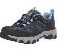 Skechers Women's Walking Shoe, Trail, Navy Leather Textile Light Blue Trim, 4 UK