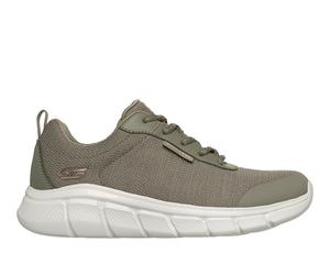 Skechers Women's Waterproof: BOBS Sport B Flex - Flex Proof Sneaker in Olive, Size 6 | Textile/Synthetic