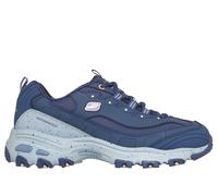 Skechers Women's Waterproof: D'Lites - Misty Glow Sneaker in Blue, Size 4 | Leather/Synthetic/Textile