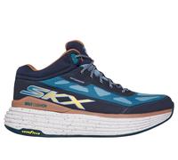 Skechers Women's Waterproof: Max Cushioning Suspension - Terrace Sneaker in Navy Blue/Teal, Size 6 | Synthetic/Textile, Vegan