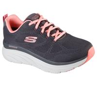 Skechers Women's Waterproof Relaxed Fit: D'Lux Walker - Get Oasis Sneaker in Charcoal/Coral, Size 2 | Textile/Synthetic, Vegan