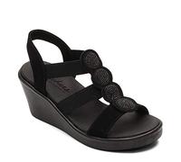 Skechers Women's Wedge Sandal, Black, 6 UK