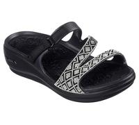 Skechers Women's Wedge Sandal, Black, 8