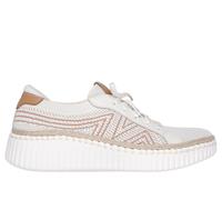 Skechers Women's Wilshire Blvd - Bellevue Sneaker in Off White, Size 7 | Textile/Synthetic, Vegan, Machine Washable