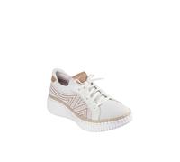 Skechers Women's WILSHIRE BLVD BELLEVUE Two Tone Knit Lace Slip-On Off-White/Tan in White | Size: 4 Skechers White 4