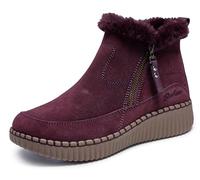 Skechers Women's Wilshire BLVD-Fresh Zip Ankle Boot, Wine, 8 UK