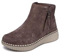 Skechers Women's Wilshire BLVD-Weekend Crush Ankle Boot, Chocolate, 5