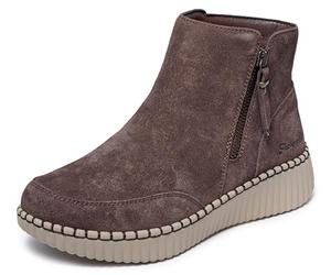 Skechers Women's Wilshire BLVD-Weekend Crush Ankle Boot, Chocolate, 5