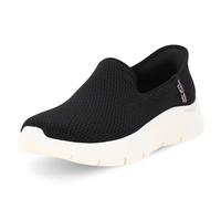 Skechers Womens Women's Hands Free Slip-ins Go Walk Flex-Relish Sneaker, Black/White, 4 UK
