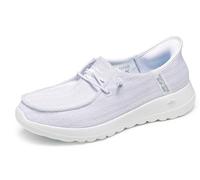 Skechers Women's Casual Shoe Go Walk Joy Hands-Free Slip-ins Moc Toe White/Silver 2 UK