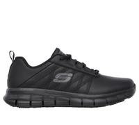 Skechers Women's Work Relaxed Fit: Sure Track - Erath Sneaker in Black, Size 6.5 | Leather/Textile